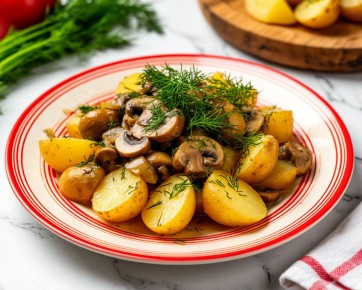 Вкусные находки: вареный картофель с жареными грибами для гурманов