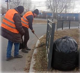 Силами подрядной организации ИП Семёнова А.И. проводятся мероприятия по скосу травянистой растительности и уборке мусора с газонов
