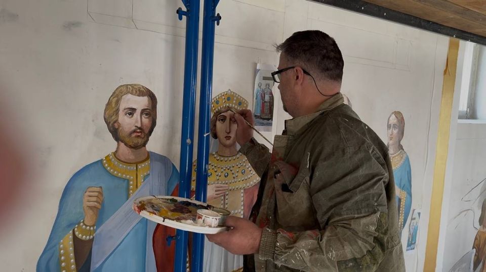 В Краснокаменске началась масштабная работа по росписи Соборного Храма Спаса Нерукотворного Образа