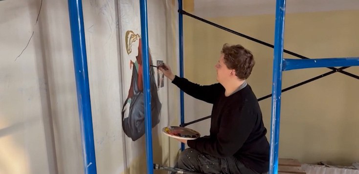 В Краснокаменске началась масштабная работа по росписи Соборного Храма Спаса Нерукотворного Образа