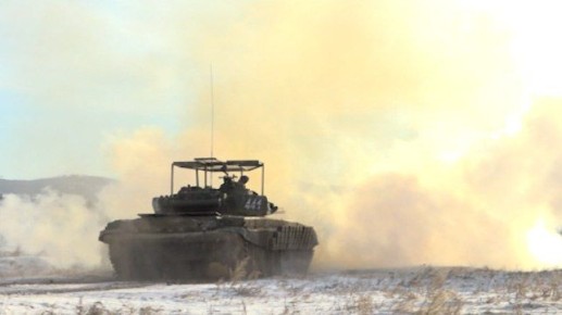 Учения танкистов проходят на полигоне ВВО в Забайкалье